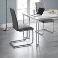 Roma Cantilever Dining Chair - Set of 2 - Grey Fabric