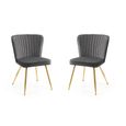 Cannes Dining Chair - Set of 2 - Grey Fabric