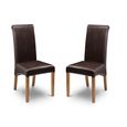 Cuba Dining Chair - Set of 2 - Brown Faux Leather