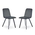 Goya Dining Chair - Set of 2 - Black Faux Leather