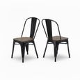 Grafton Dining Chair - Set of 2 - Elm Wood - Industrial