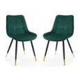 Hadid Dining Chair - Set of 2 - Green Fabric
