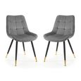 Hadid Dining Chair - Set of 2 - Grey Fabric