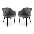 Hobart Dining Armchair - Set of 2 - Grey Fabric