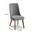 Huxley Dining Chair - Set of 2 - Grey Fabric