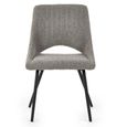 Iris Dining Chair - Set of 2 - Grey Boucle Fabric