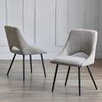 Iris Dining Chair - Set of 2 - Grey Boucle Fabric
