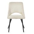 Iris Dining Chair - Set of 2 - Ivory Boucle Fabric