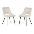 Iris Dining Chair - Set of 2 - Ivory Boucle Fabric