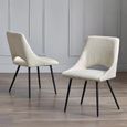 Iris Dining Chair - Set of 2 - Ivory Boucle Fabric