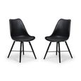 Kari Dining Chair - Set of 2 - Black Faux Leather