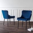 Luxe Dining Chair - Set of 2 - Blue Fabric
