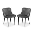 Luxe Dining Chair - Set of 2 - Grey Fabric