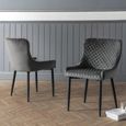 Luxe Dining Chair - Set of 2 - Grey Fabric