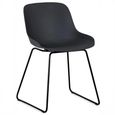 Rocco Dining Chair - Set of 2 - Dark Grey Plastic