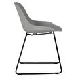 Rocco Dining Chair - Set of 2 - Light Grey Plastic