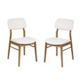 Theia Dining Chair - Set of 2 - White Boucle Fabric