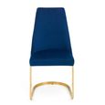 Vittoria Cantilever Dining Chair - Set of 2 - Blue Fabric