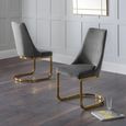 Vittoria Cantilever Dining Chair - Set of 2 - Grey Fabric