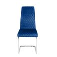 Calabria Cantilever Dining Chair - Set of 4 - Blue Fabric