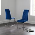 Calabria Cantilever Dining Chair - Set of 4 - Blue Fabric