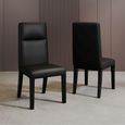 Venezia Black Leather High Back Dining Chair with Black Legs