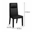 Venezia Black Leather High Back Dining Chair with Black Legs