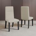 Venezia Cream Leather High Back Dining Chair with Black Legs