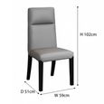 Venezia Grey Leather High Back Dining Chair with Black Legs