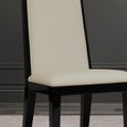 Elite Cream Leather High Back Dining Chair with Black Legs
