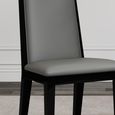 Elite Grey Leather High Back Dining Chair with Black Legs