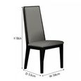 Elite Grey Leather High Back Dining Chair with Black Legs