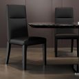 Venezia Black Leather High Back Dining Chair with Black Legs