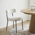 Badalona Dining Chair - Set of 2 - White Boucle Fabric