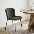Maceda Dining Chair - Set of 2 - Dark Green Boucle Fabric