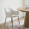 Melilla Dining Chair - Set of 2 - White Boucle Fabric