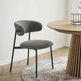 Mira Dining Chair - Set of 2 - Light Grey Boucle Fabric