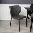 Pisa Dining Chair - Set of 2 - Dark Grey Faux Leather