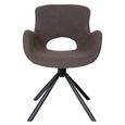 Amorim Dining Chair - Set of 2 - Brown Boucle Fabric - Swivel