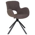 Amorim Dining Chair - Set of 2 - Brown Boucle Fabric - Swivel