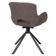 Amorim Dining Chair - Set of 2 - Brown Boucle Fabric - Swivel
