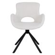 Amorim Dining Chair - Set of 2 - White Boucle Fabric - Swivel