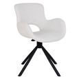 Amorim Dining Chair - Set of 2 - White Boucle Fabric - Swivel