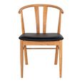 Artenara Dining Chair - Set of 2 - Oak & Faux Leather - Curved