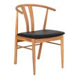 Artenara Dining Chair - Set of 2 - Oak & Faux Leather - Curved