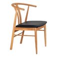 Artenara Dining Chair - Set of 2 - Oak & Faux Leather - Curved