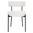 Badalona Dining Chair - Set of 2 - White Boucle Fabric