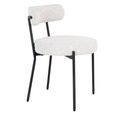 Badalona Dining Chair - Set of 2 - White Boucle Fabric