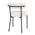 Badalona Dining Chair - Set of 2 - White Boucle Fabric