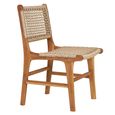 Derby Dining Chair - Set of 2 - Natural Teak Wood & Polyrattan
